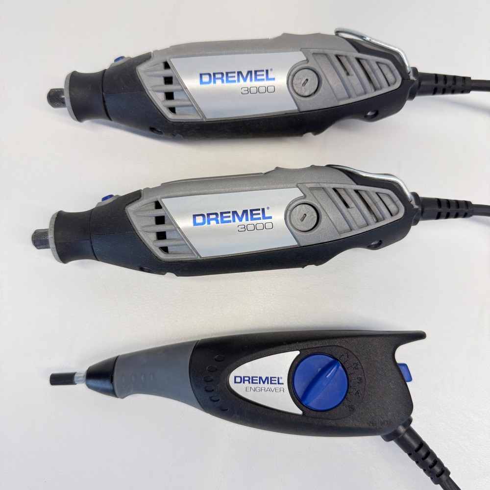 Dremel 3000 Variable Speed Rotary Tool Lot of 2 and Dremel 290 Engraver Bundle